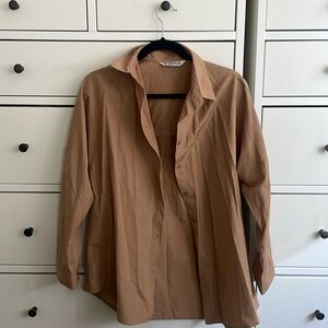 NWOT Brown Button Down Shirt